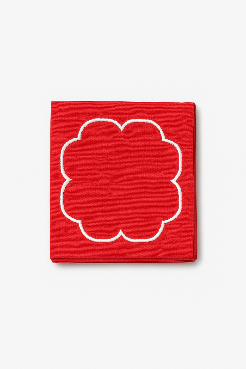 Serviette de table coton bord lotus brodé champêtre