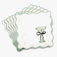 Serviette de table vintage broderie festonnée tissu lavable
