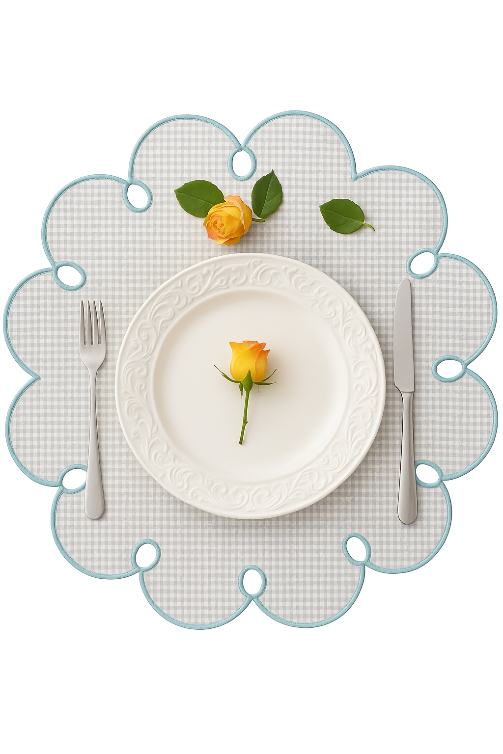 Set de table coton brodé style rétro romantique - vue 3 sur 2
