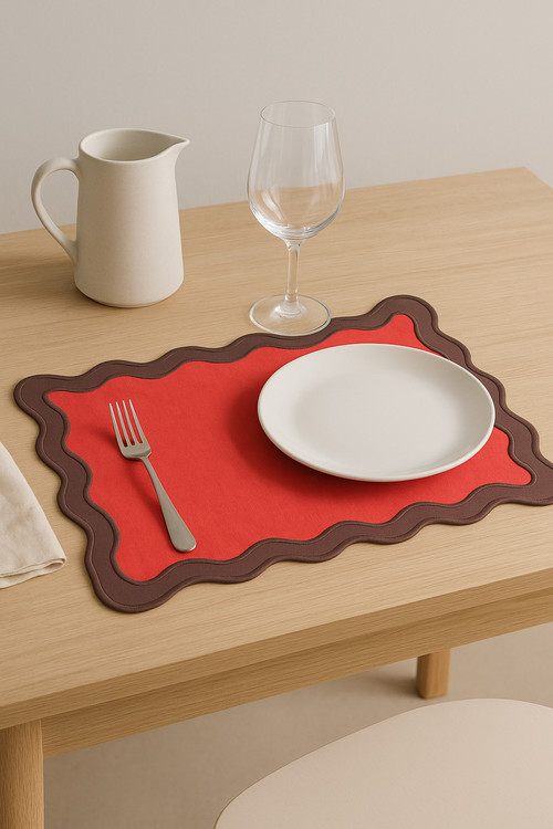 Set de table coton brodé style vintage festif - vue 2 sur 2