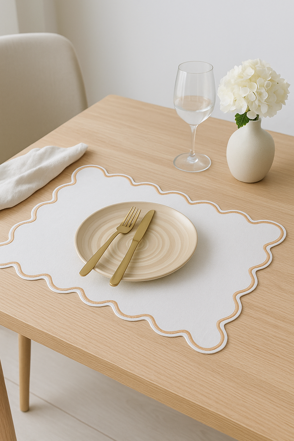 Set de table coton lin motif coquillage marin