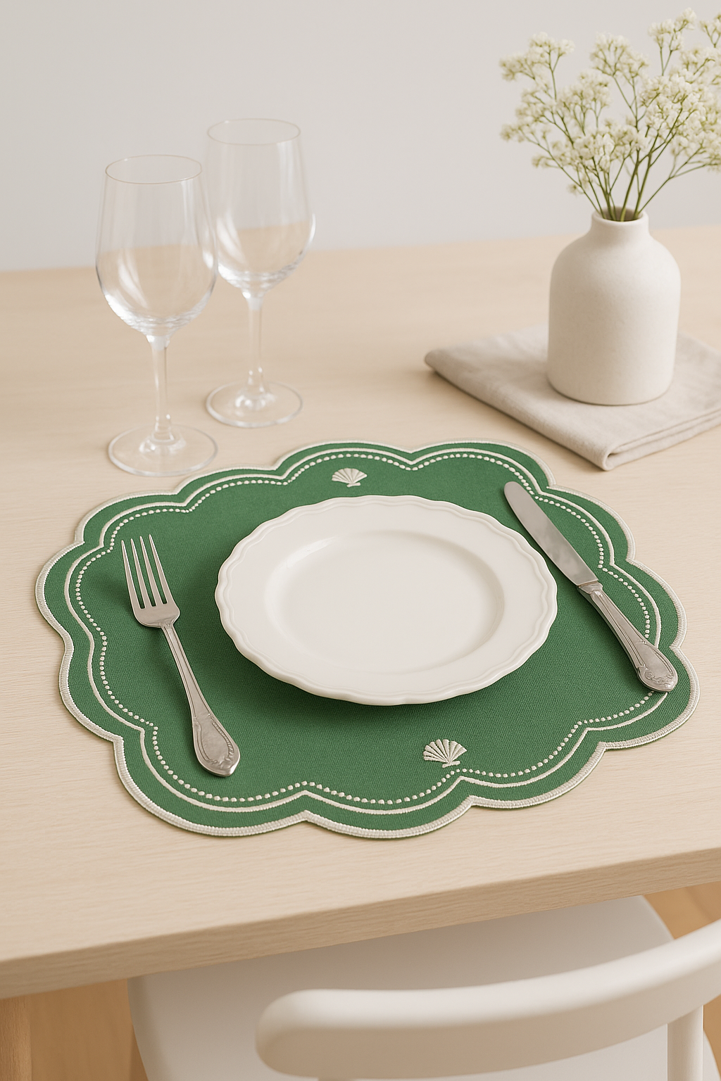 Set de table coton motif coquille saint jacques