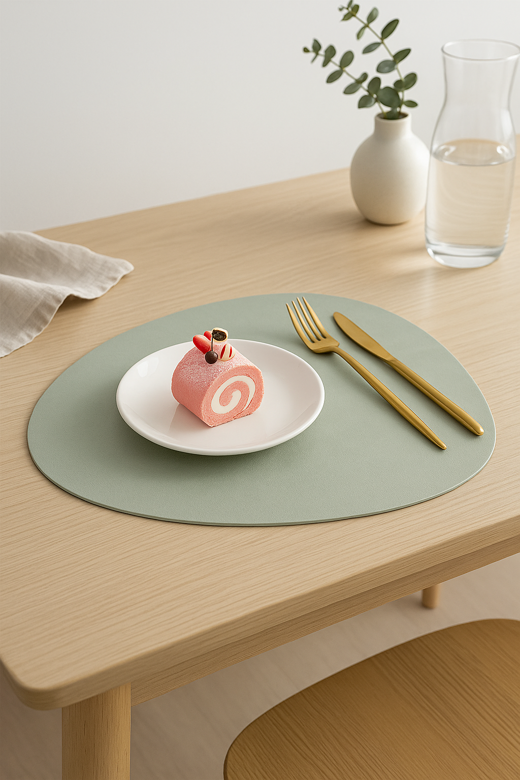 Set de table cuir pu impermeable design feuille cuisine 8 words ✅