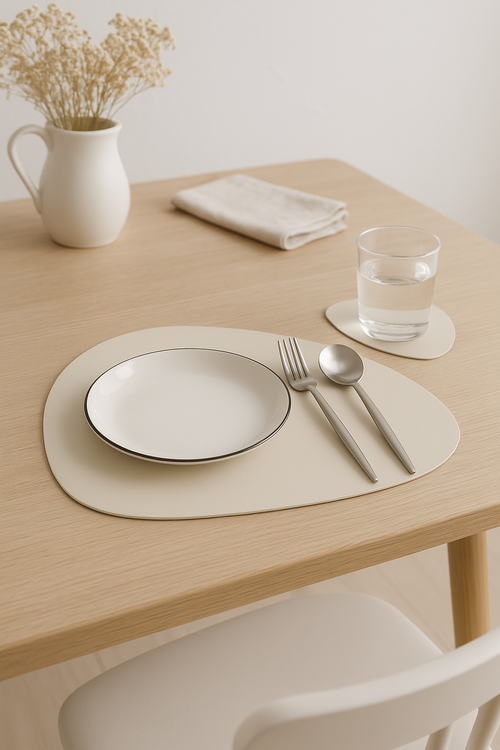 Set de table dessous de verre cuir pu - vue 2 sur 2