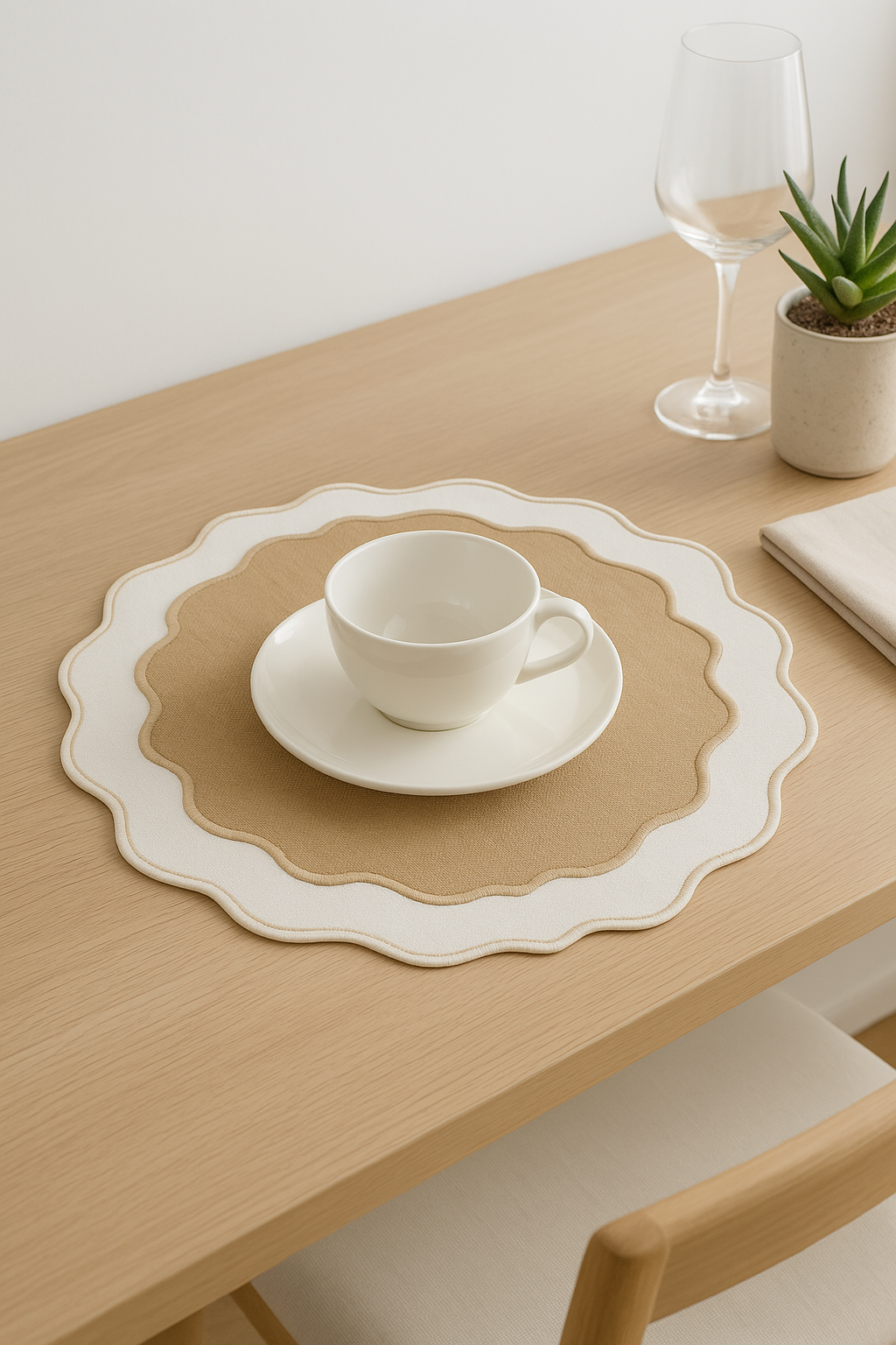 Set de table en lin brodé lavable durable - vue 3 sur 2