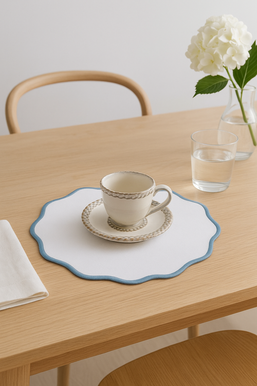 Set de table en lin brodé lavable fête - vue 2 sur 2