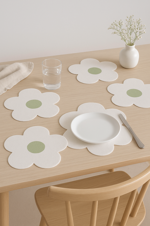 Set de table fleuri style prairie chic tissu