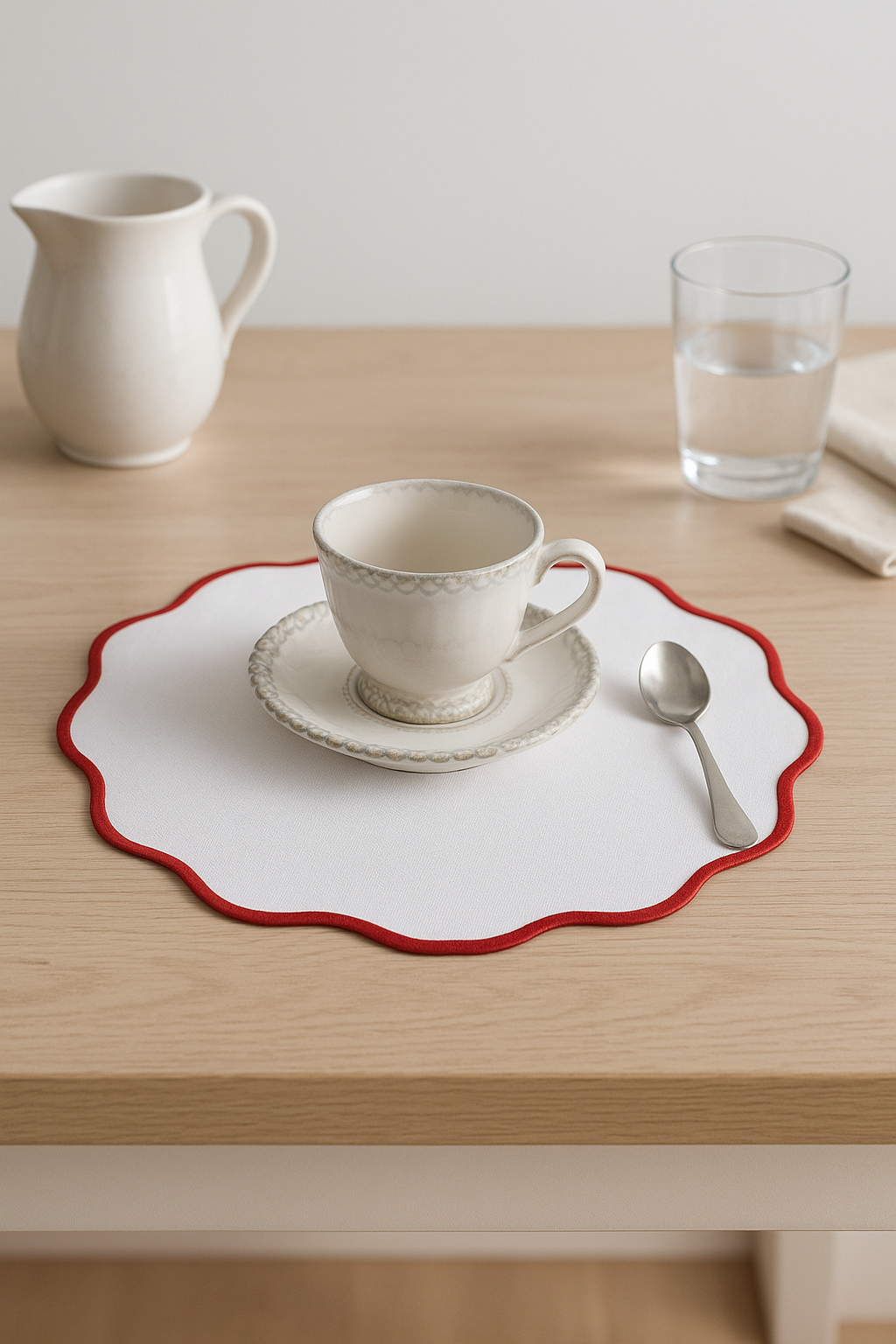 Set de table lin brodé style classique lavable - vue 3 sur 2