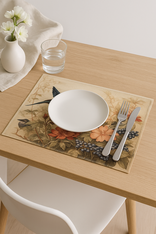 Set de table motif fleurs bohemia style moderne - vue 2 sur 2