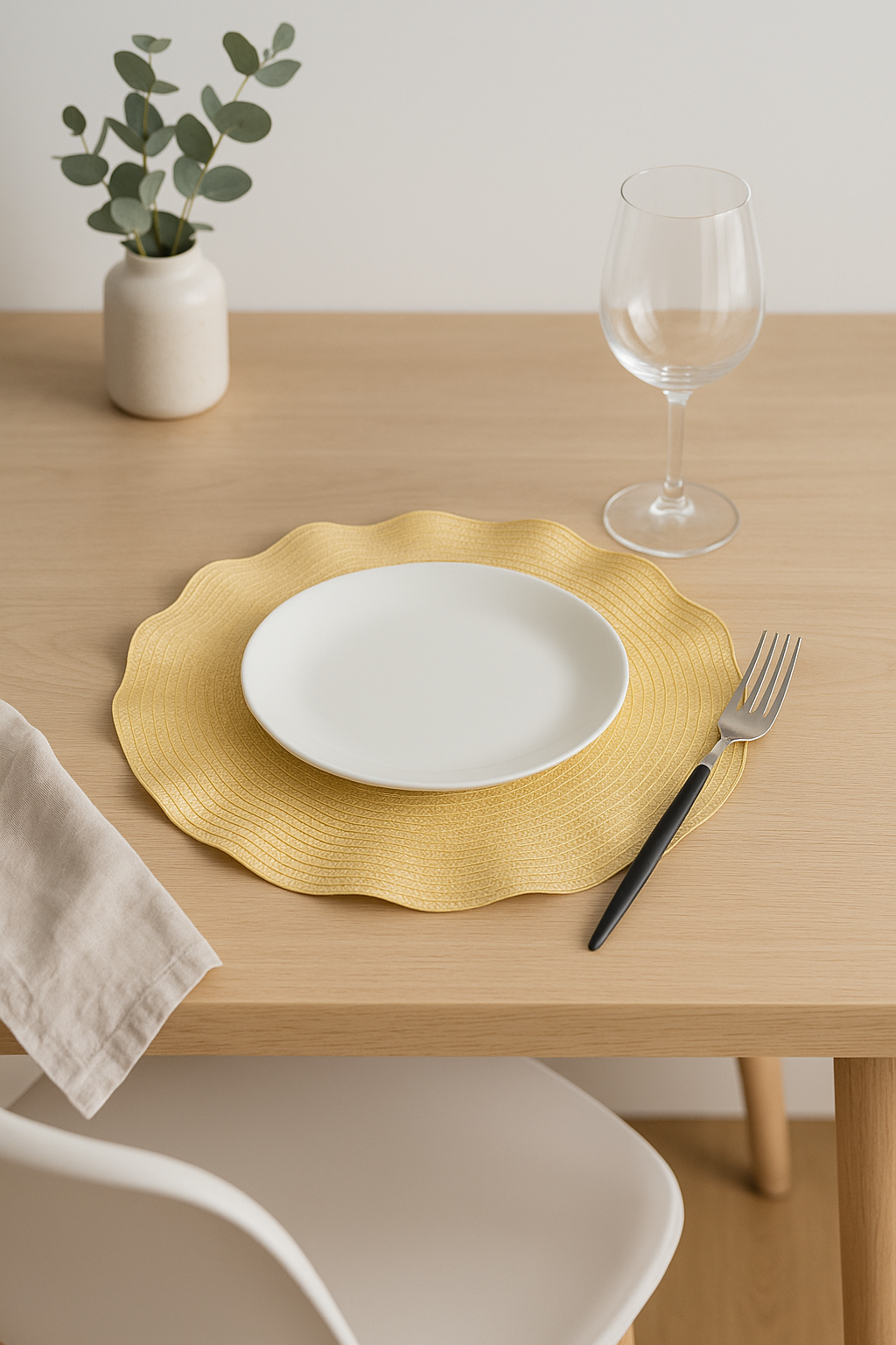 Set de table rond tressé ondulé style moderne - vue 3 sur 2
