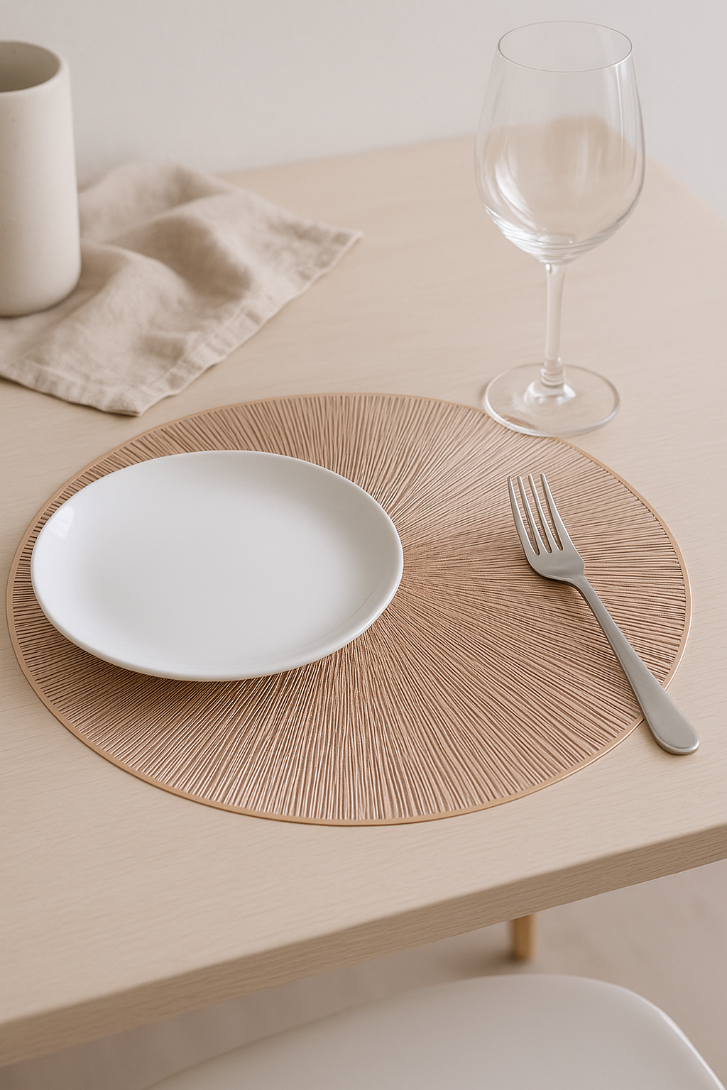 Set de table rond vinyle antiderapant lavable soleil - vue 3 sur 2