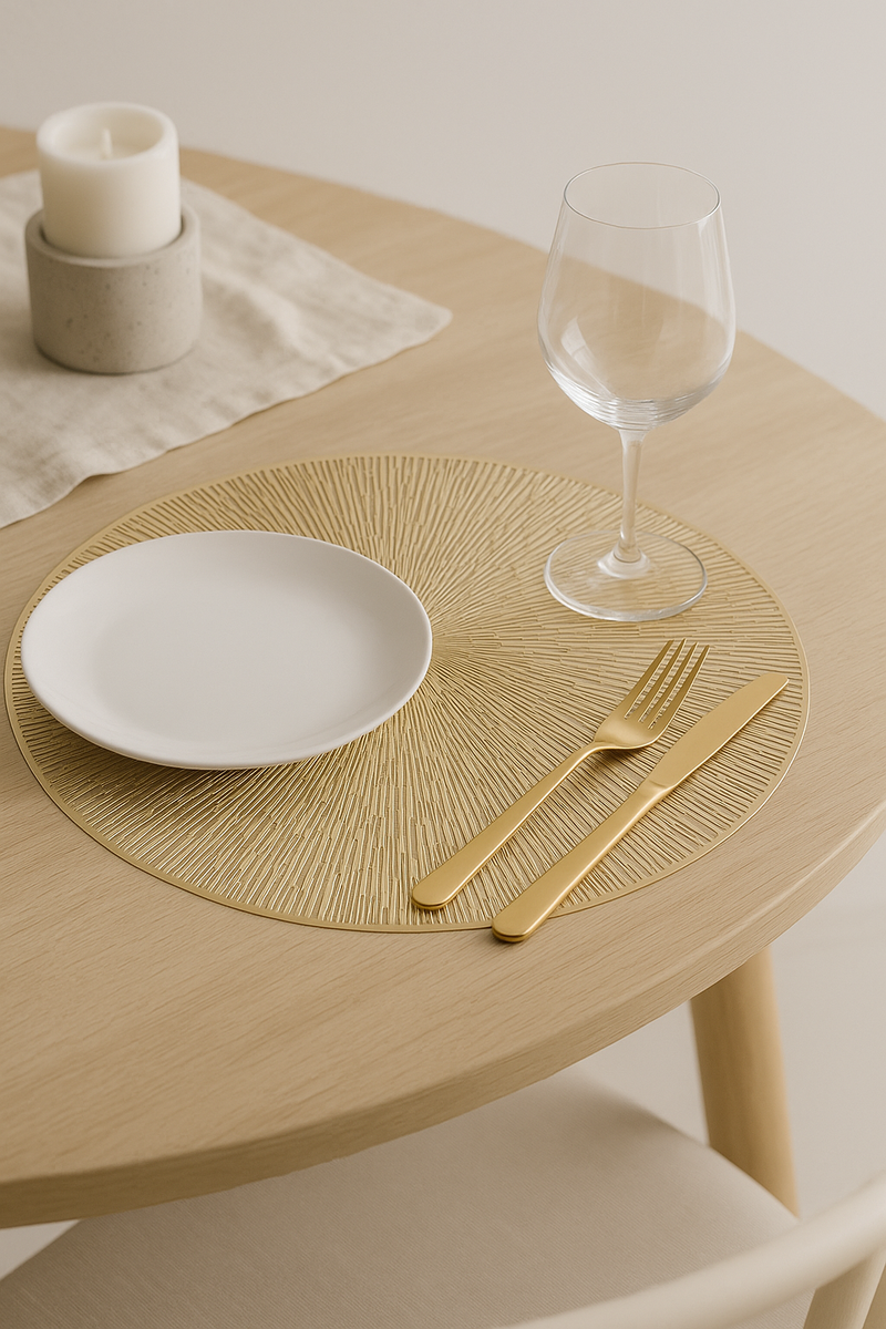 Set de table rond vinyle motif ajoure lavable