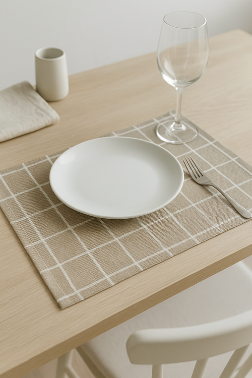 Set de table tissu prairie chic rayures carreaux