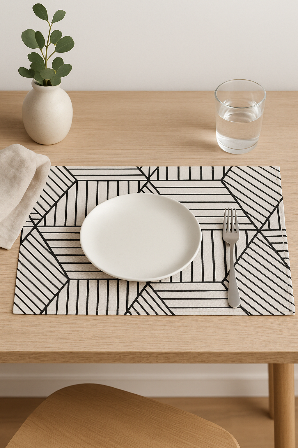 Set de table tissu rayures carreaux style prairie chic