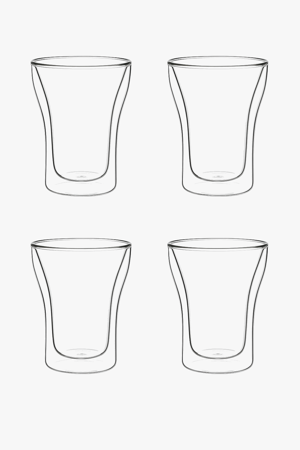 Set tasses espresso double paroi verre isotherme 80ml (lot de 4)