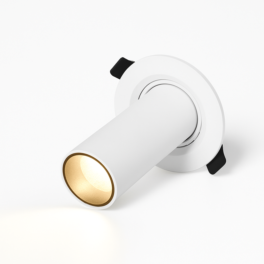 Spot de Plafond Tube Long noir/blanc encastré Led point lampe Angle rotatif 12w - vue 4 sur 7