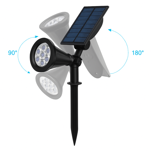 Spot dirigeable LED extérieur solaire à piquer (lot de 2) - vue 2 sur 4