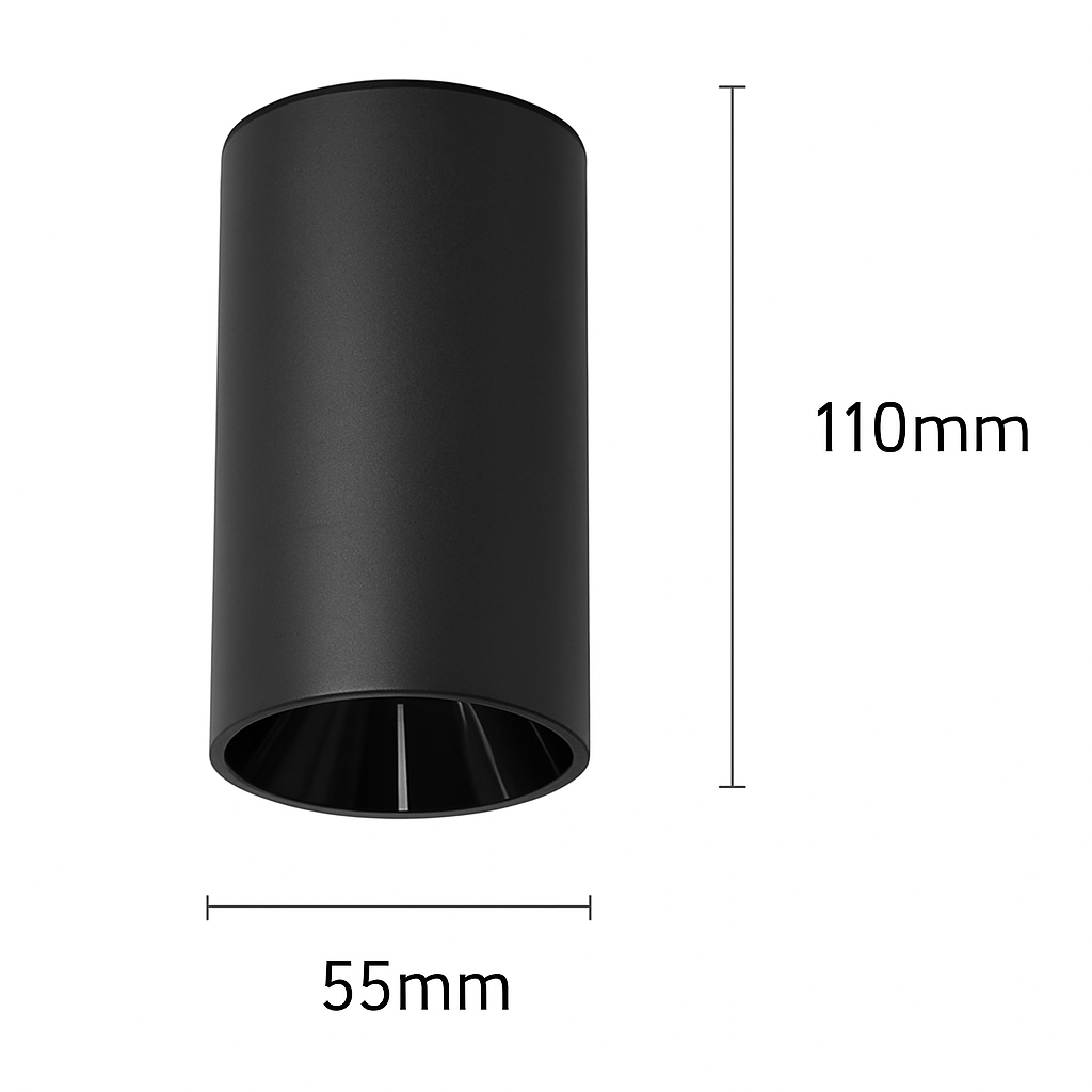 Spot en cylindre moderne à LED noir ou blanc - vue 5 sur 6