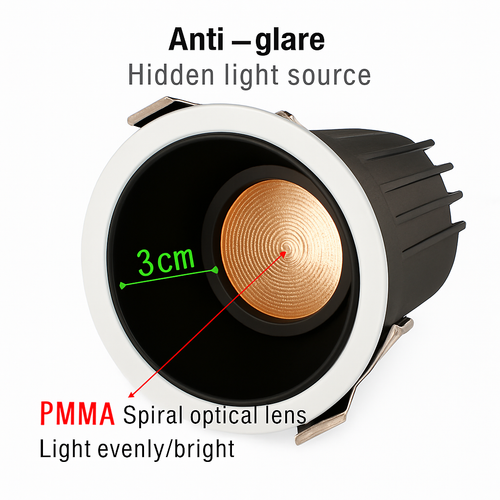 spot led encastrable étanche antireflet pour intérieur et extérieur - vue 4 sur 10
