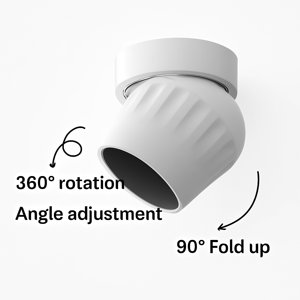 spot led rotatif à 360° éclairage mural pliable et anti-vertige - vue 3 sur 10