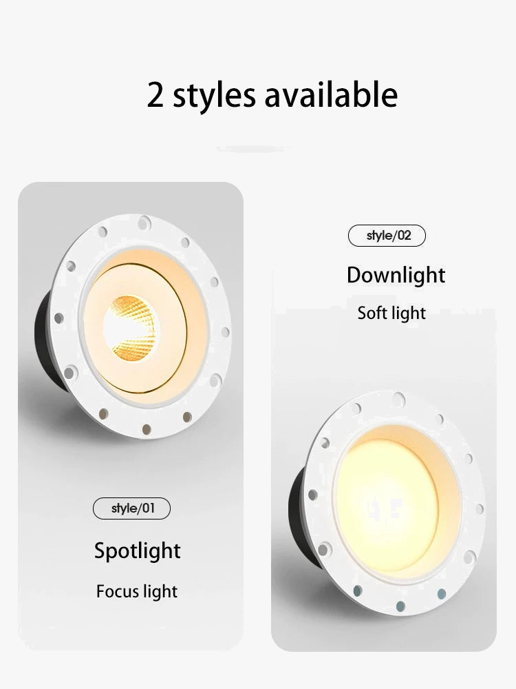 spot lumineux led rond ultra fin sans cadre anti-éblouissement pour maison