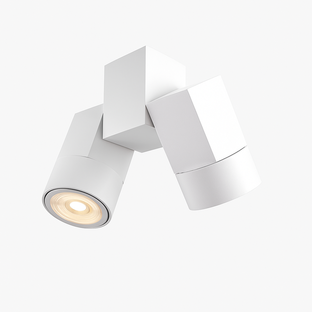 Spot moderne avec double LED en aluminium blanc - vue 4 sur 10