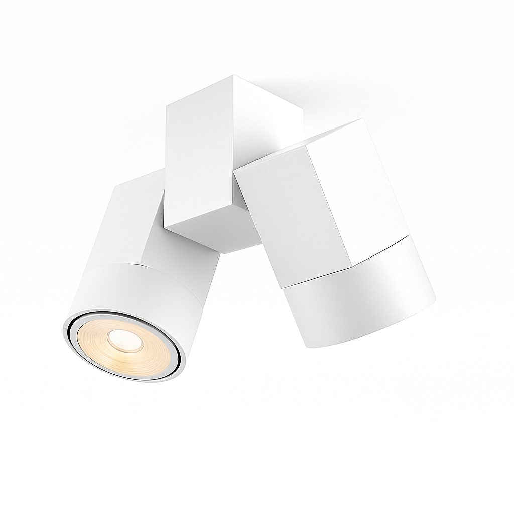 Spot moderne avec double LED en aluminium blanc - vue 9 sur 10