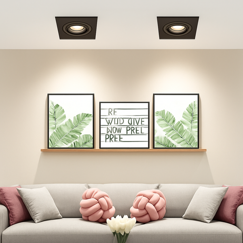 Spot moderne LED avec base carré et lumière rotative 360° Solal
