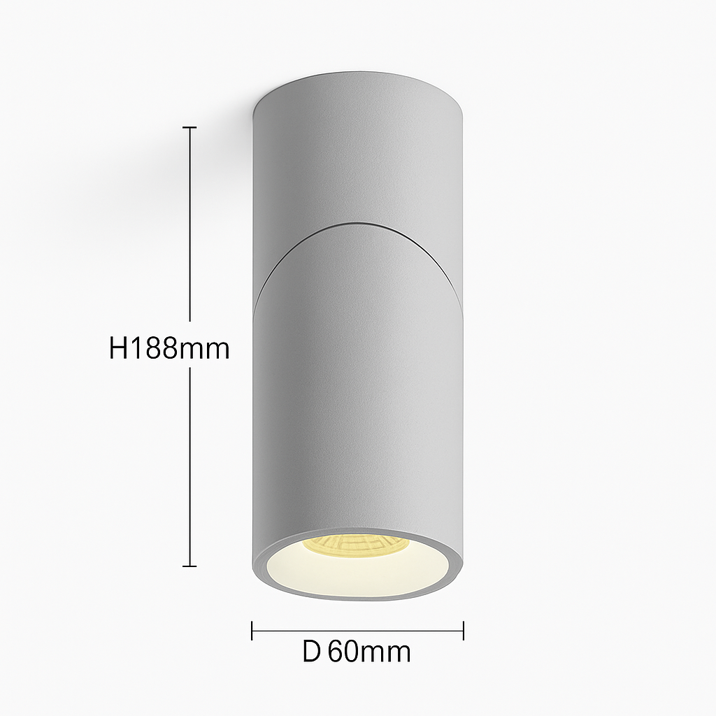 Spot moderne LED cylindrique amovible 90 degrés Maggy - vue 7 sur 8