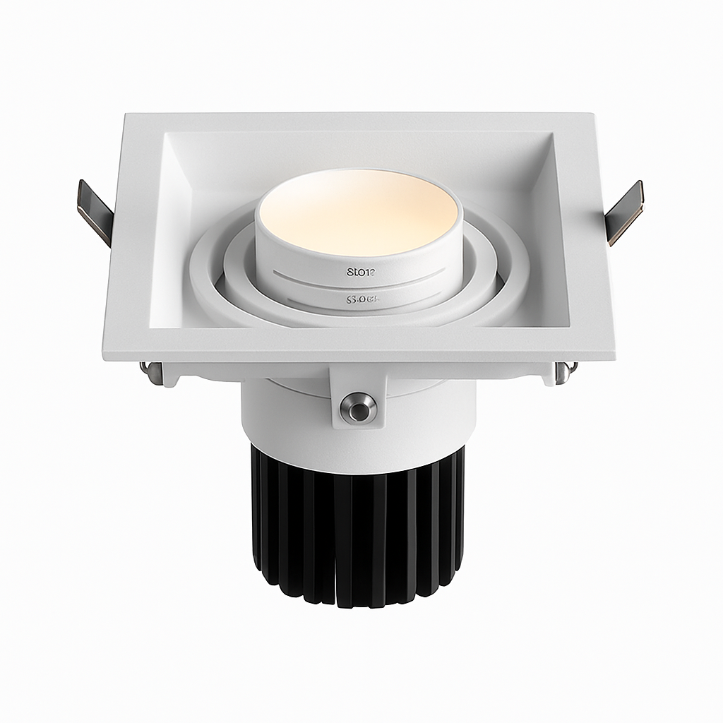 Spot moderne LED à focus réglable et forme encastrable carré Tiago - vue 6 sur 8