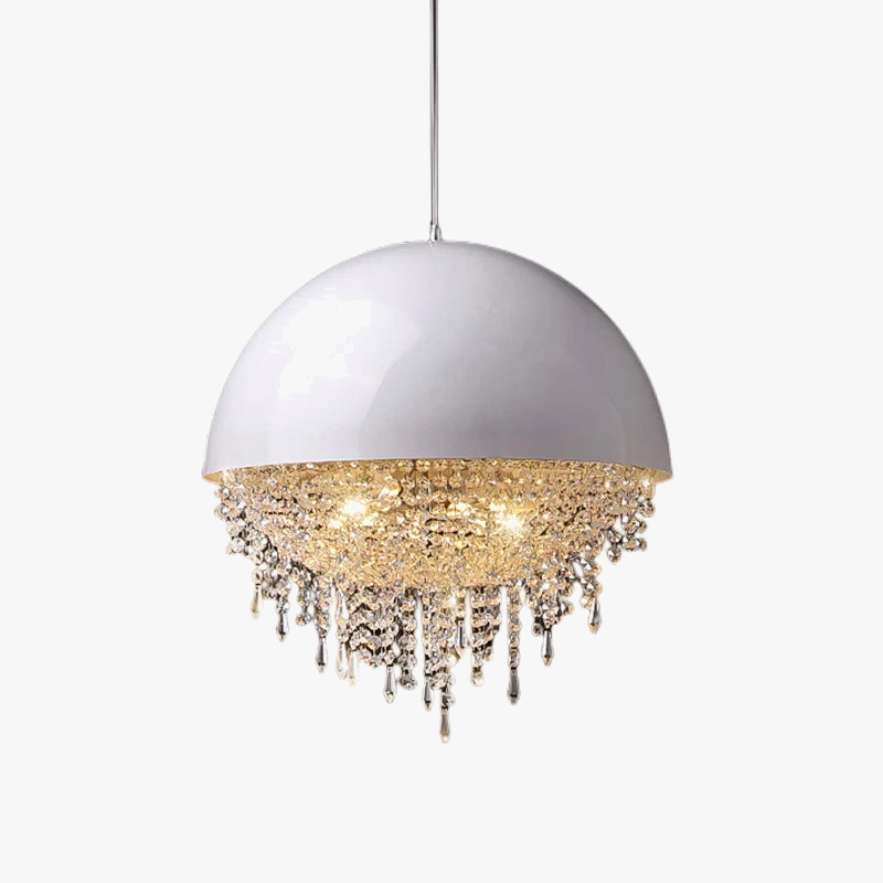suspension créative en cristal hémisphère pour intérieur élégant