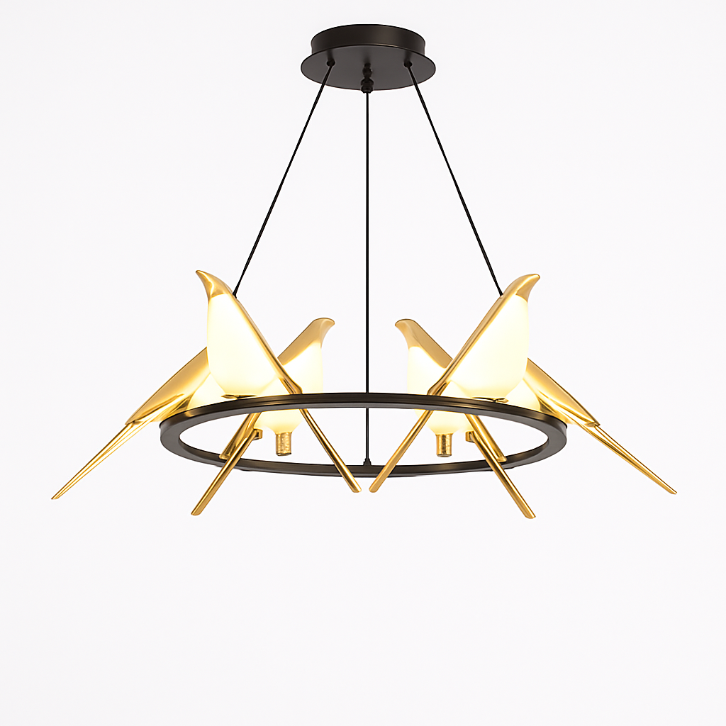 Suspension créatives d'oiseau de pie Applique murale simple salon restaurant étude lampadaire maison LED lustre de plafond de luxe - vue 6 sur 15