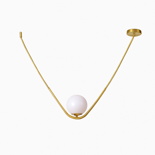 Suspension design boule de verre avec bras doré Arto