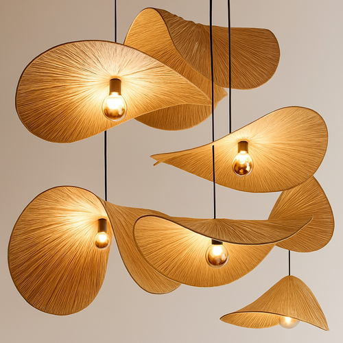 Suspension design en bambou tissé à la main - vue 2 sur 5