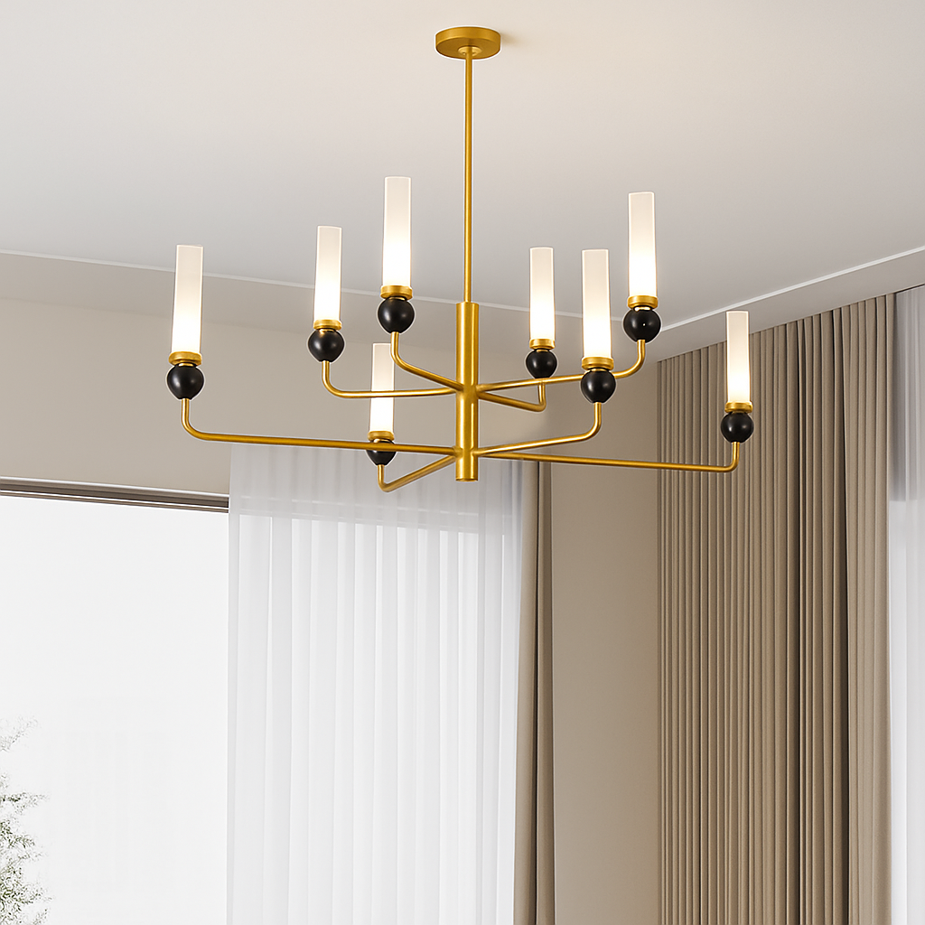 Suspension design en marbre naturel et cuivre cordon réglable - vue 3 sur 16