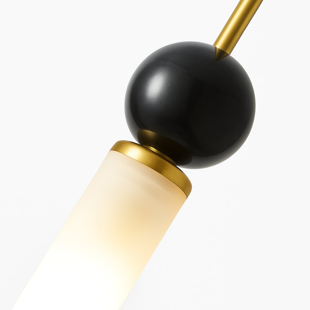 Suspension design en marbre naturel et cuivre cordon réglable - vue 6 sur 16