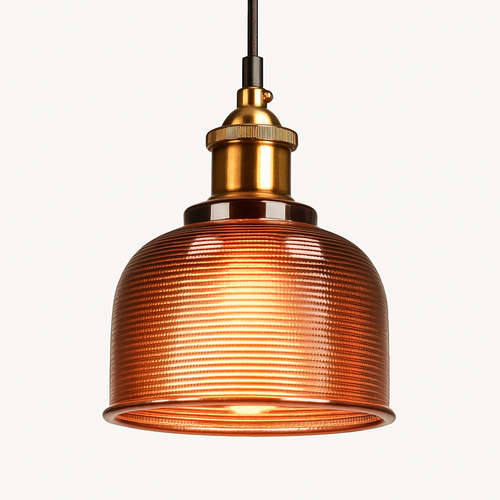 Suspension design en verre grainé style industriel Bowl