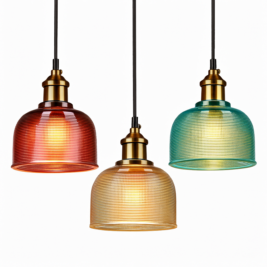 Suspension design en verre grainé style industriel Bowl - vue 3 sur 8