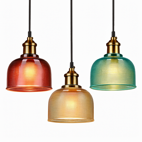 Suspension design en verre grainé style industriel Bowl - vue 4 sur 8