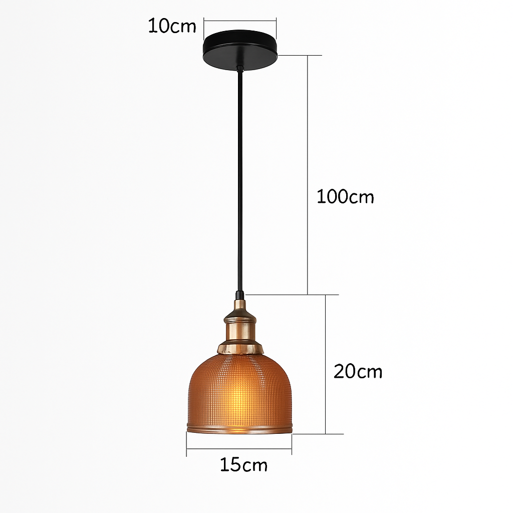 Suspension design en verre grainé style industriel Bowl - vue 5 sur 8