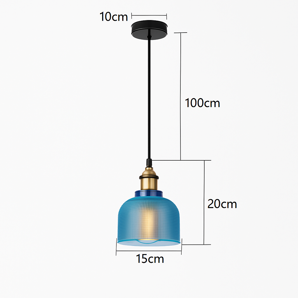 Suspension design en verre grainé style industriel Bowl - vue 6 sur 8