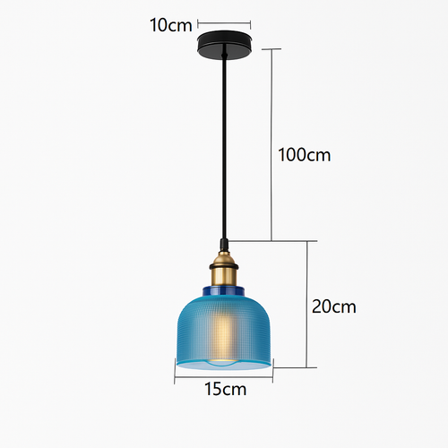 Suspension design en verre grainé style industriel Bowl - vue 7 sur 8