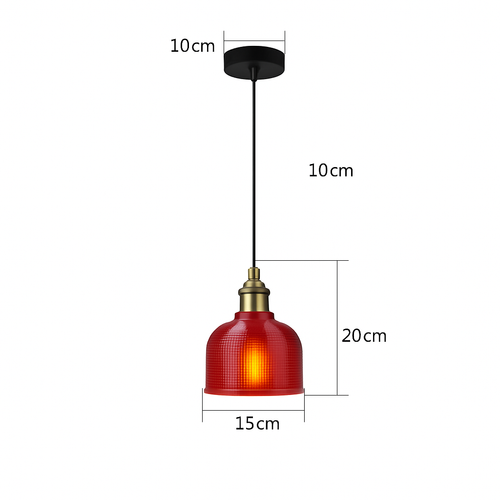 Suspension design en verre grainé style industriel Bowl - vue 9 sur 8