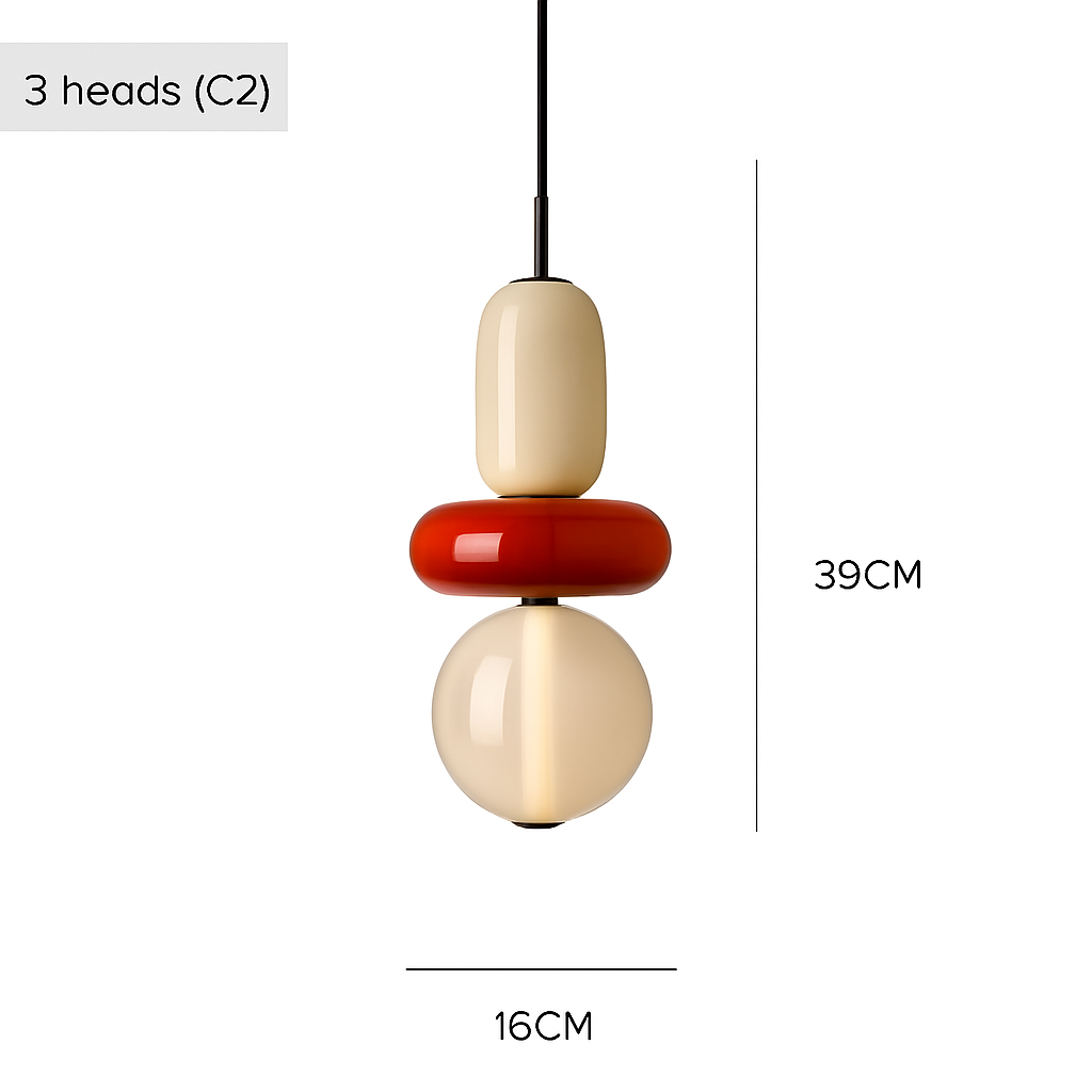 Suspension design en verre style pierres semi-précieuses Nemy - vue 12 sur 19
