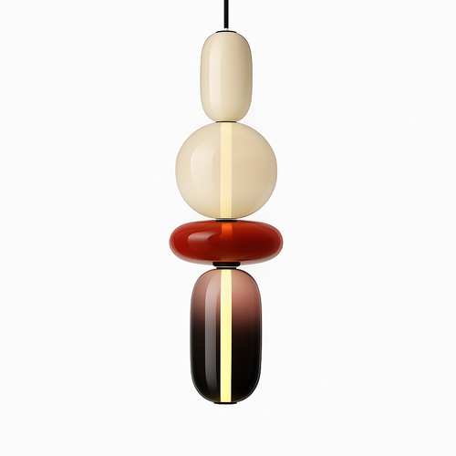 Suspension design en verre style pierres semi-précieuses Nemy