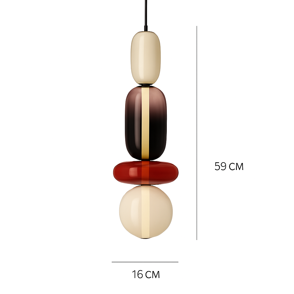 Suspension design en verre style pierres semi-précieuses Nemy - vue 14 sur 19