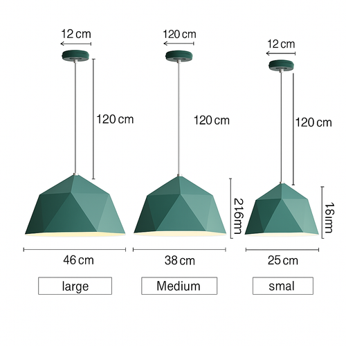 Suspension design géométrique polygonale de couleur Diamond