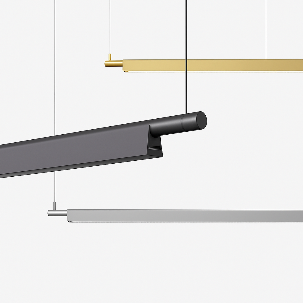 Suspension design à LED allongée en métal Loft - vue 7 sur 7