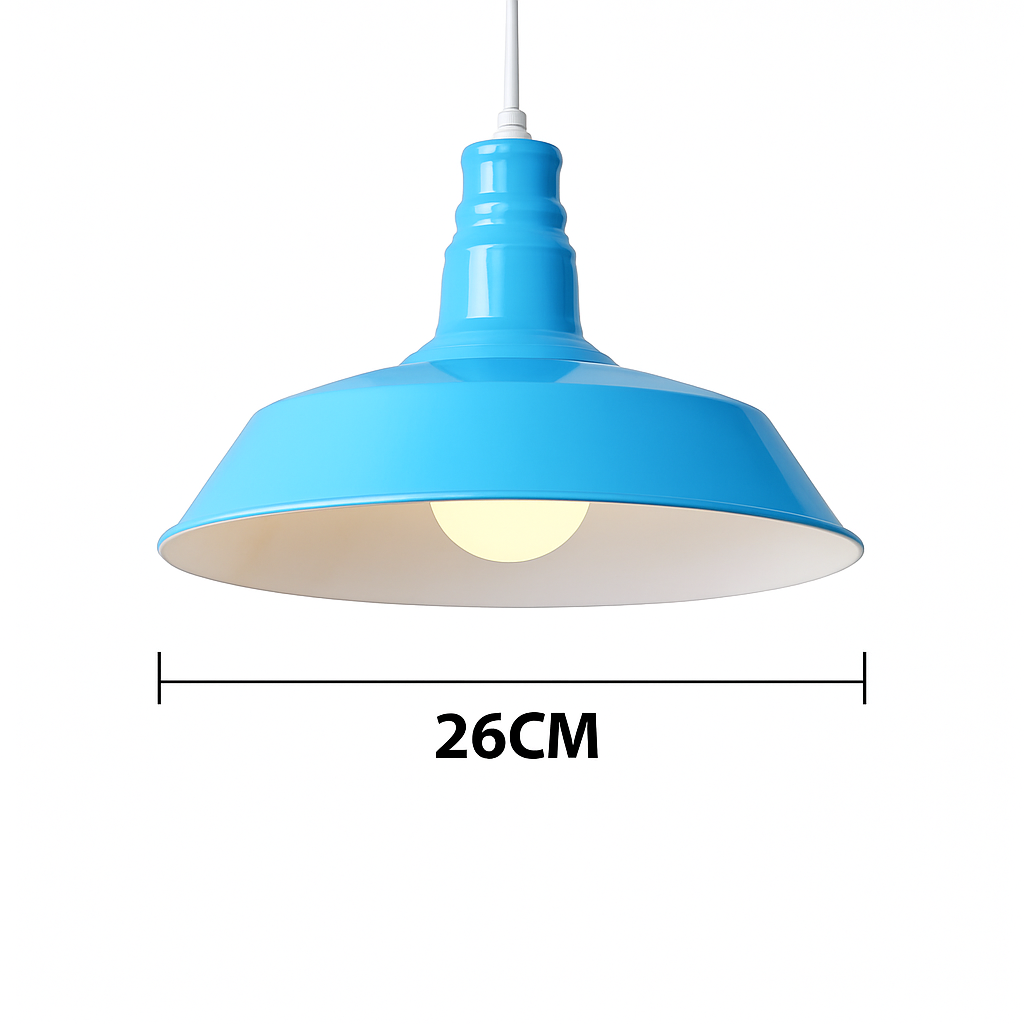 Suspension design LED avec abat-jour macaron coloré Loft - vue 4 sur 9