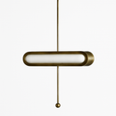 Suspension design LED avec double base dorée arrondie style Luxury